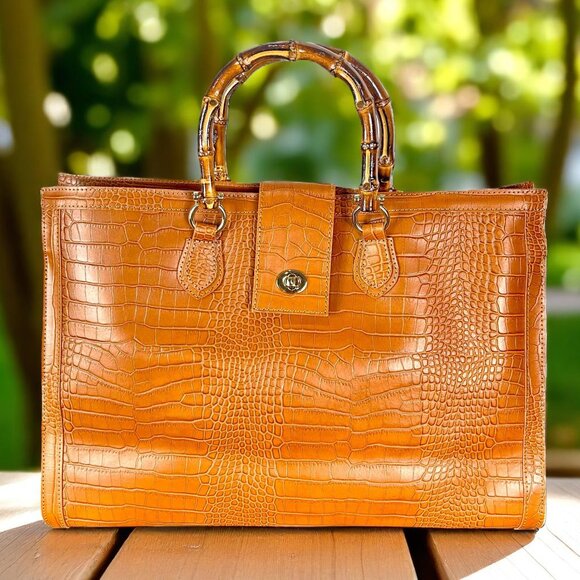 Women’s Handbag Designer Italian Leather Weekender Bag –Nova Brown - Picture 1 of 8